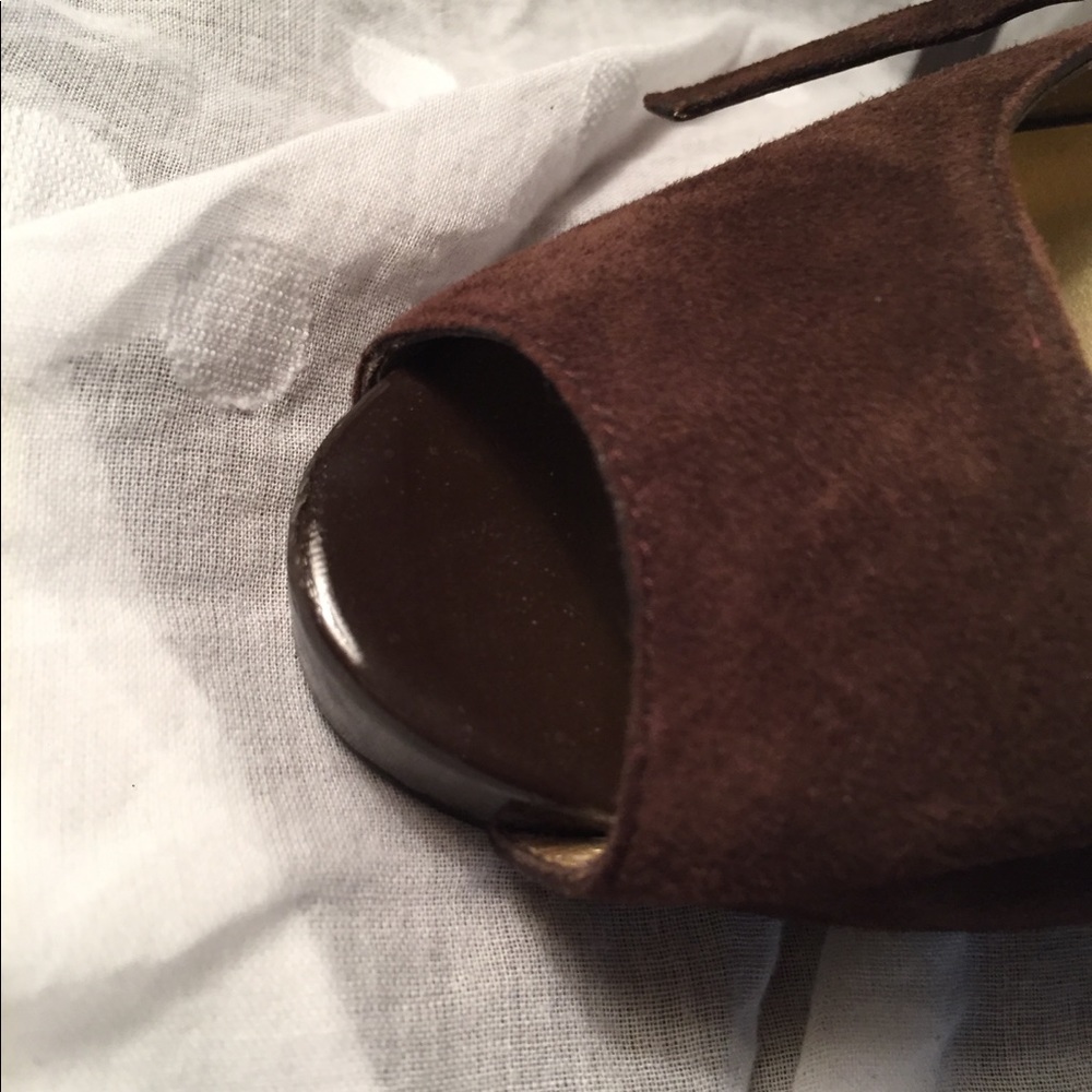 Michelle Bisou 4 inch Brown Leather Heels - Picture 3 of 5